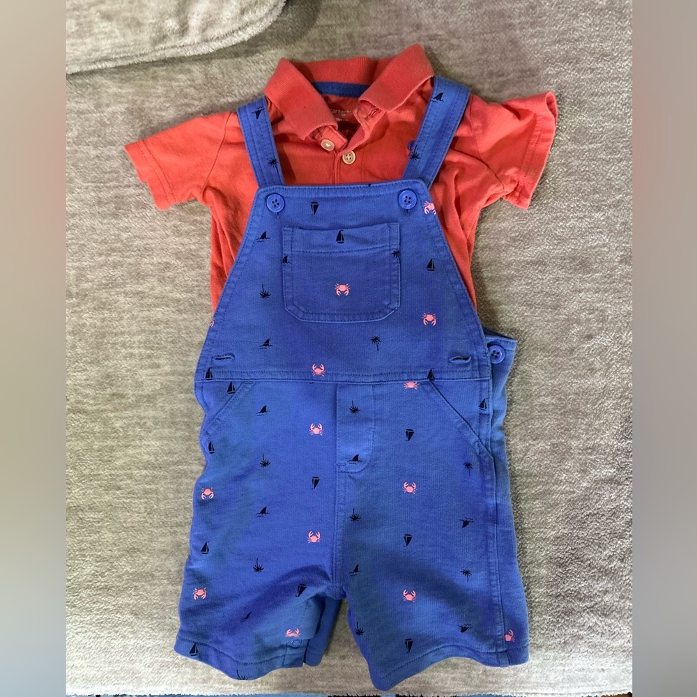 2 piece shorts coverall set